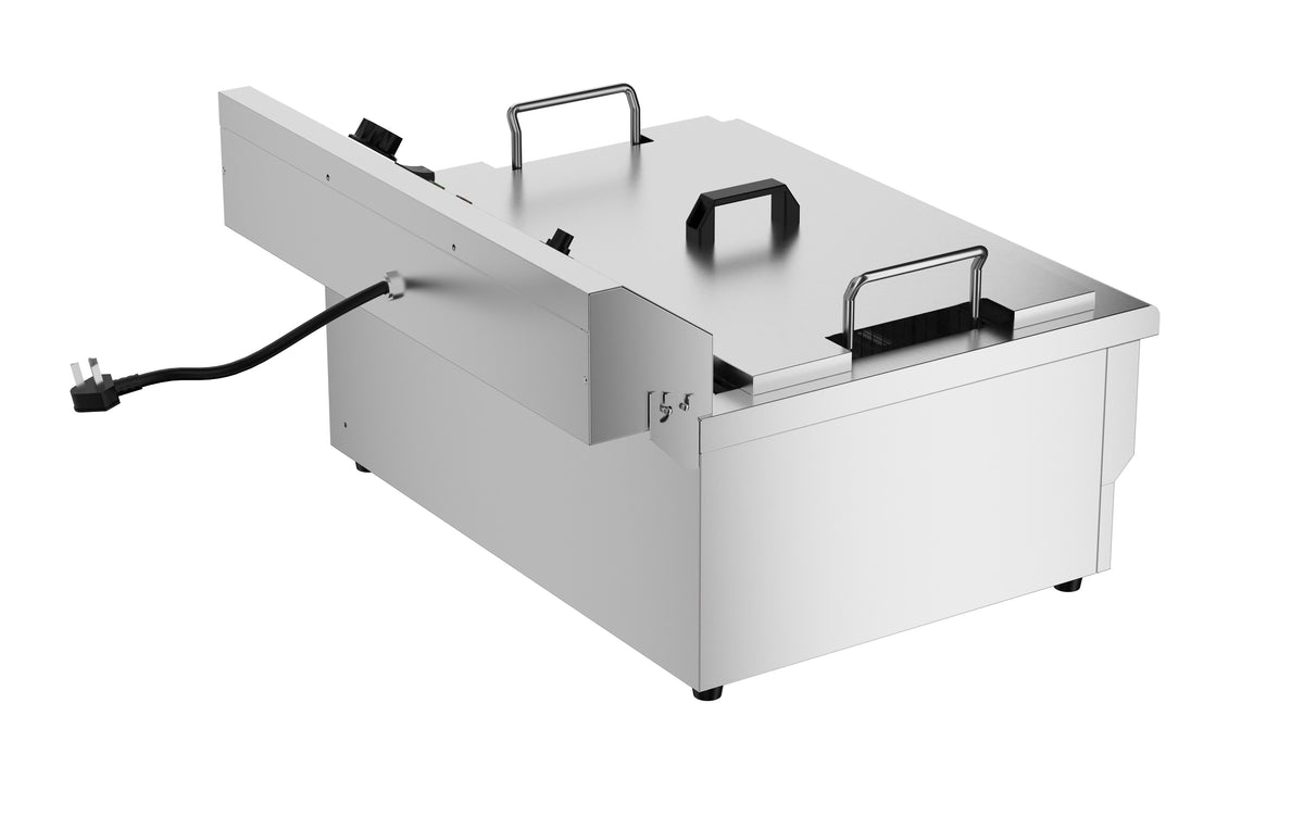 Friteuse électrique de table 25 litres avec robinet de vidange inox 590x570 mm Combisteel - vue 4 - Friteuse pro CHR - Cuistéo