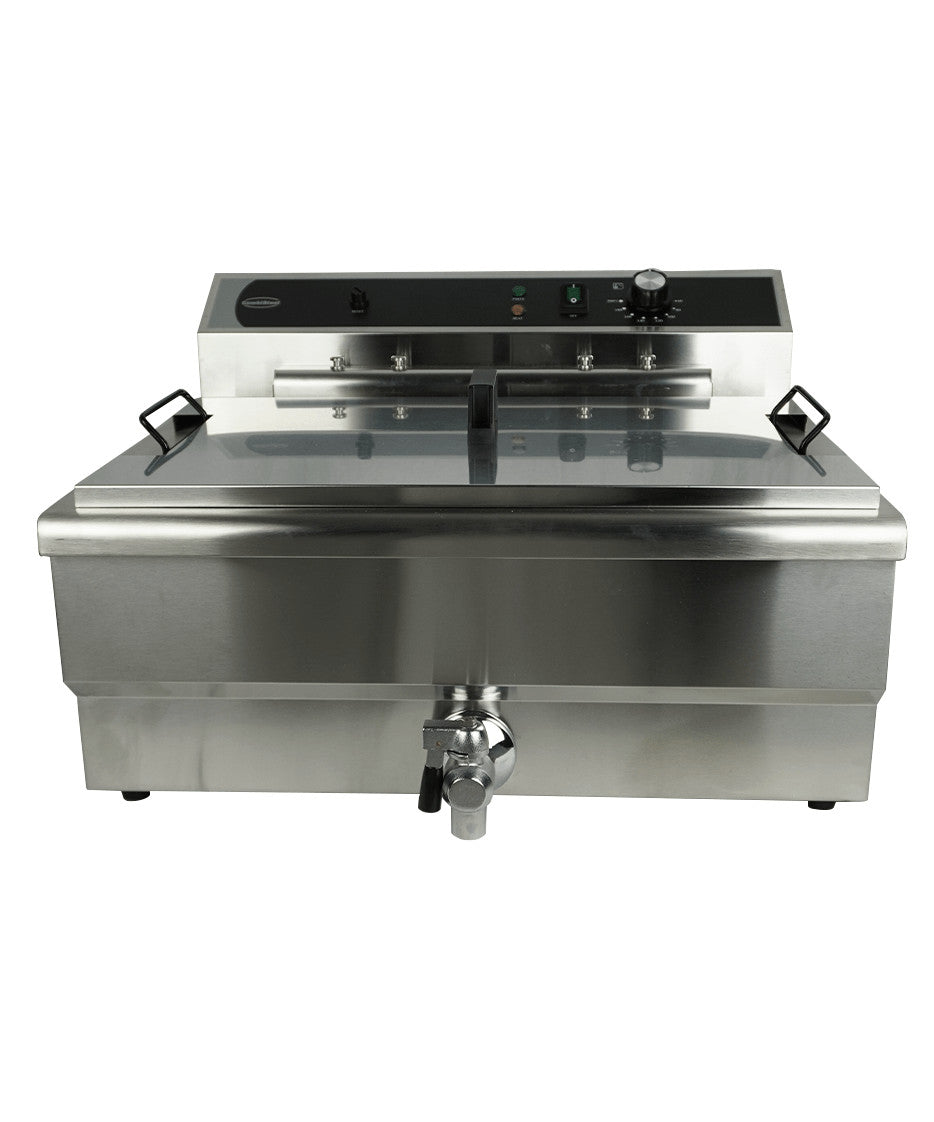 Friteuse électrique de table 25 litres avec robinet de vidange inox 590x570 mm Combisteel - vue 6 - Friteuse pro CHR - Cuistéo