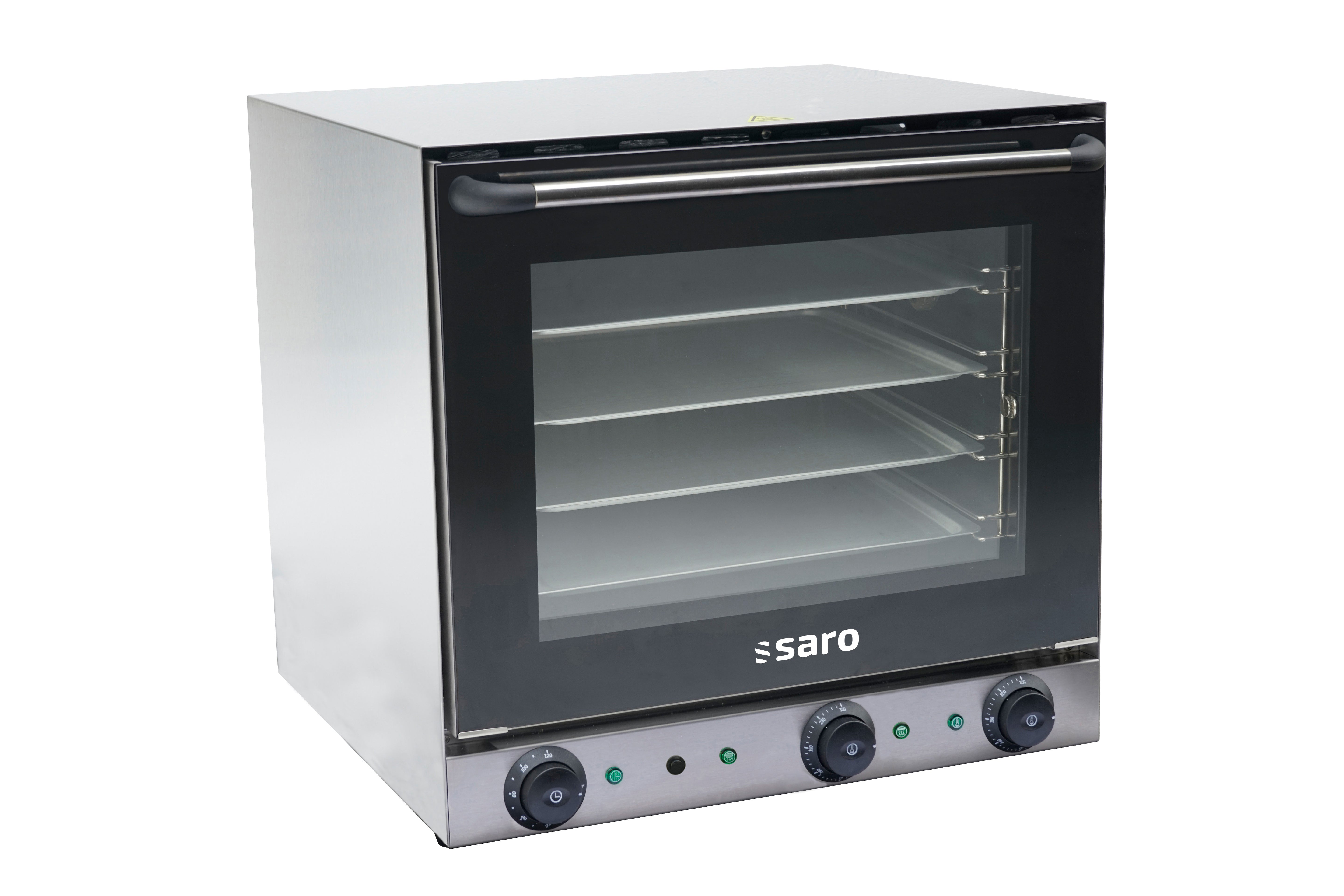Four à Air Chaud - 4 Grilles - 300°C - 2.67 kW - Injection Vapeur - Acier Inoxydable 600x600x580 mm Saro - Four mixte professionnel CHR - matériel cuisine pro - Cuistéo