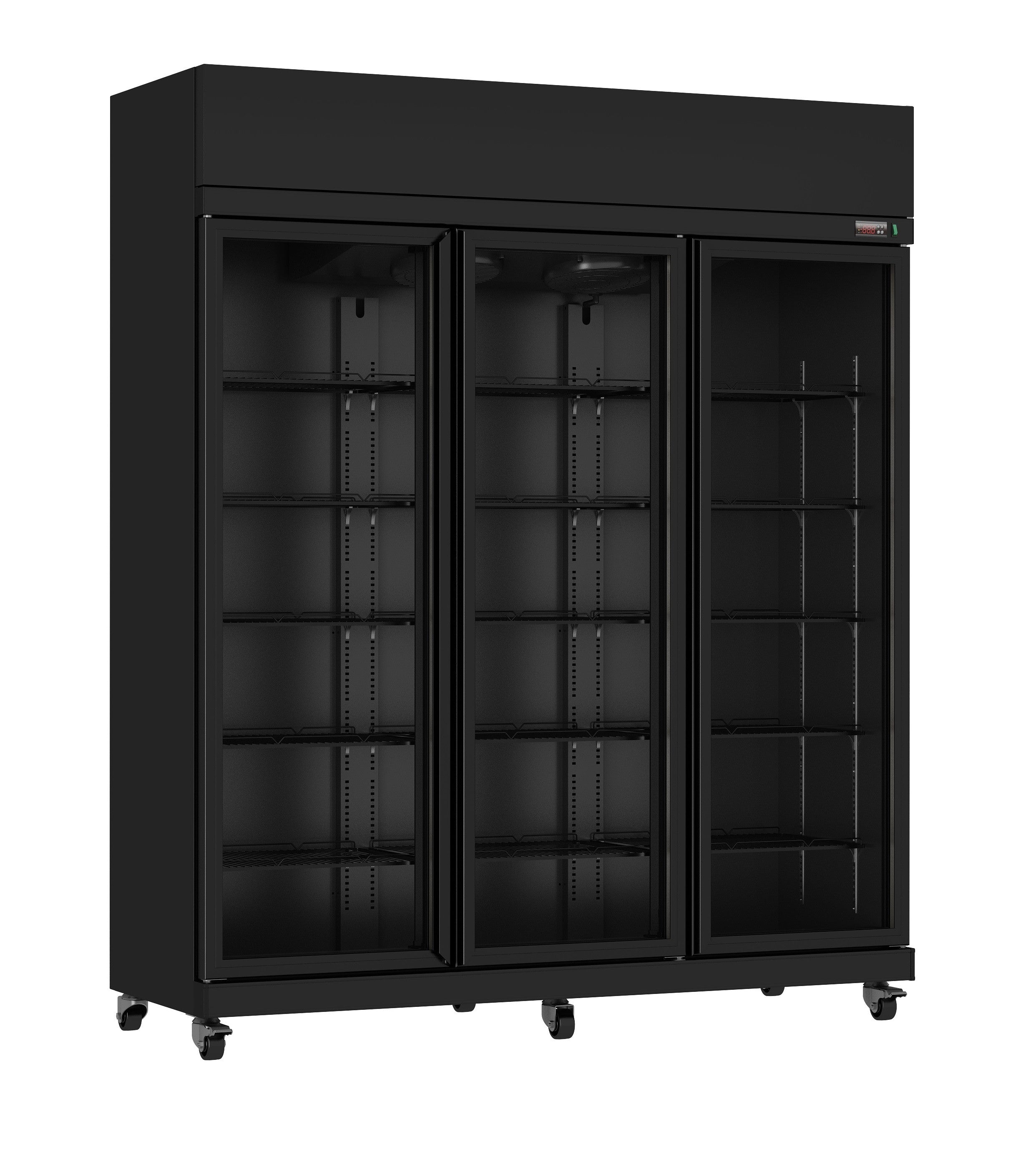 Réfrigérateur 3 portes vitré noir 893 L - Combisteel