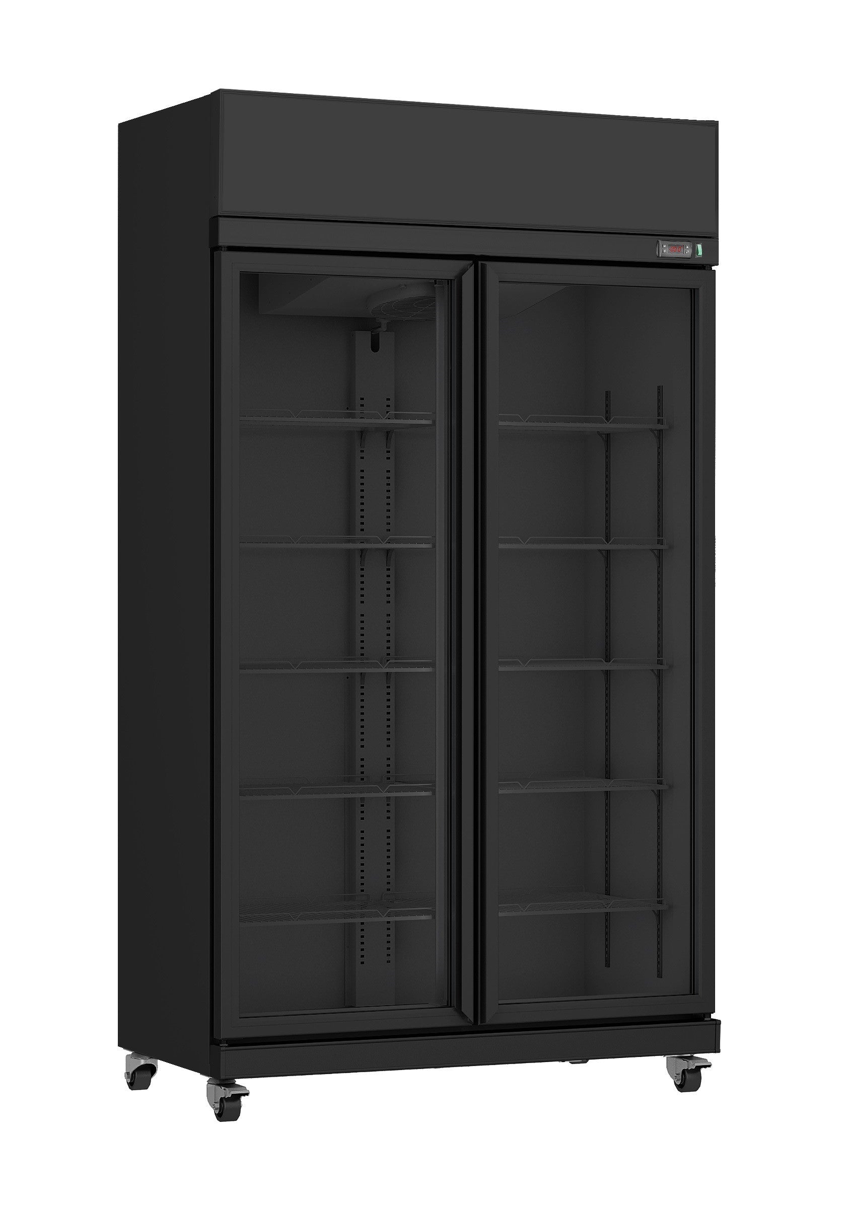 Réfrigérateur 2 portes vitré noir 580L - Combisteel