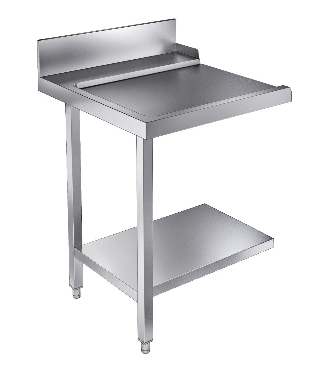 Table de sortie avec étagère700 gauche inox 700x800x900 mm Combisteel - vue 2 - Lave-vaisselle pro CHR - Cuistéo