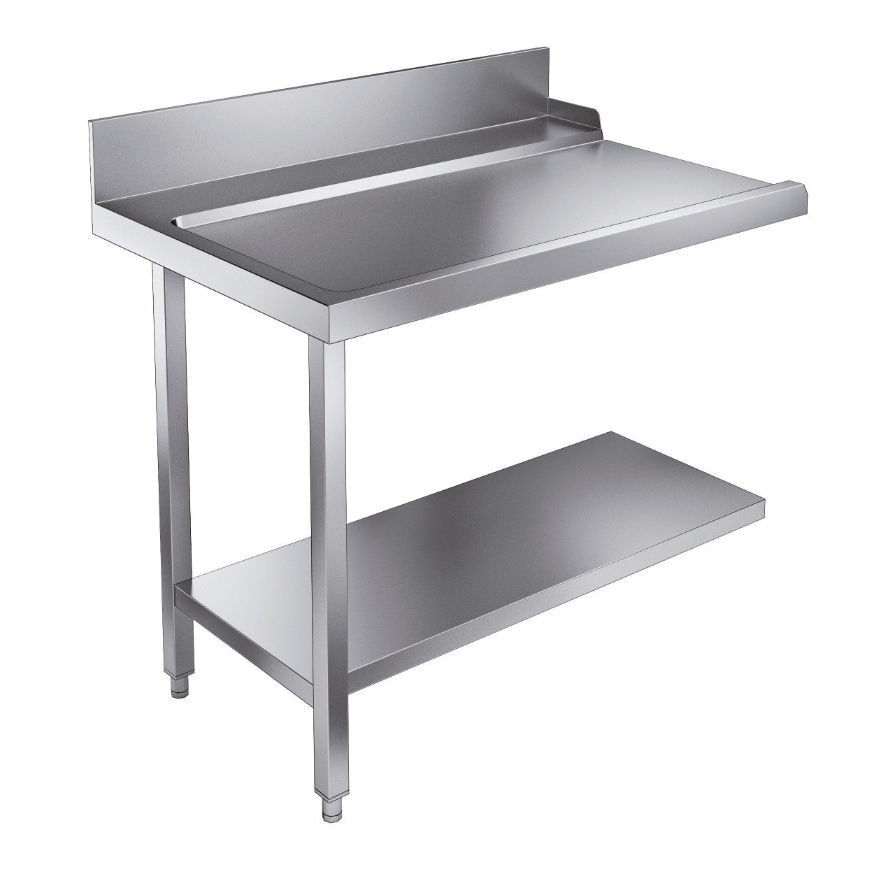 Table de sortie avec étagère 1100 gauche inox 1100x800x900 mm Combisteel - vue 2 - Lave-vaisselle pro CHR - Cuistéo