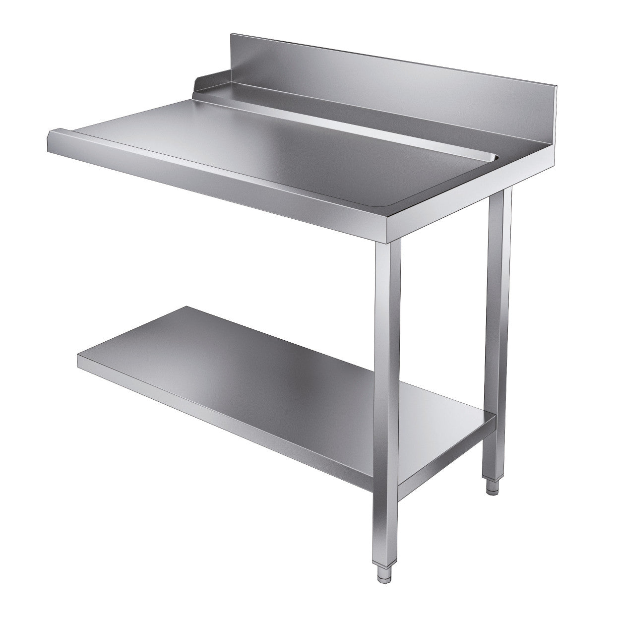 Table de sortie avec étagère 1100 droite inox 1100x800x900 mm Combisteel - vue 2 - Lave-vaisselle pro CHR - Cuistéo