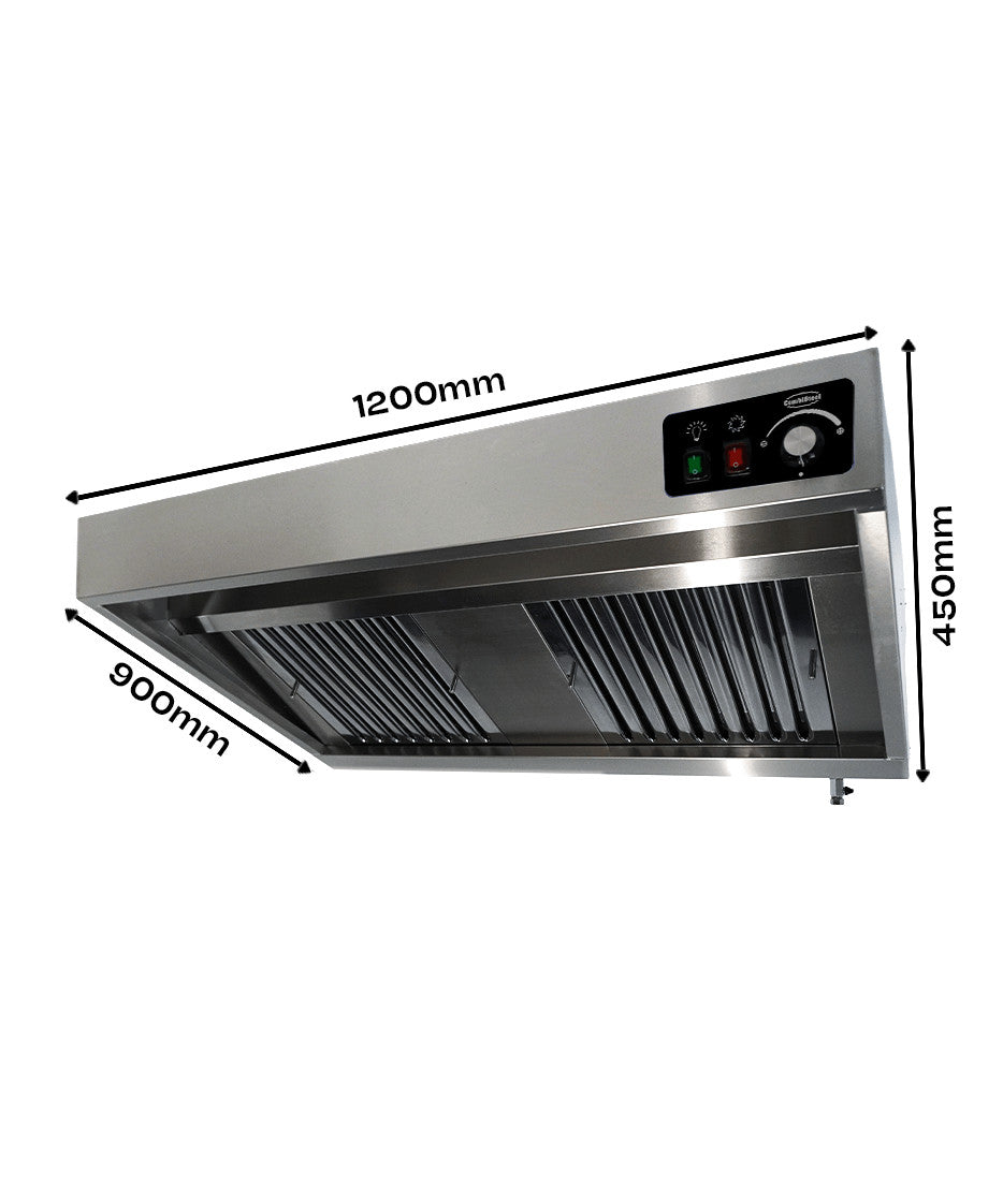 Hotte murale avec moteur 1200 Profondeur 900 2000 m3 d'air/heure Combisteel - vue 9 - Hotte Aspirante pro CHR - Cuistéo