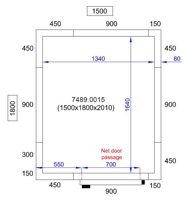 Chambre froide avec groupe négatif 1500x1800x2010 4 L Combisteel - vue 8 - Chambre Froide Négative pro CHR - Cuistéo