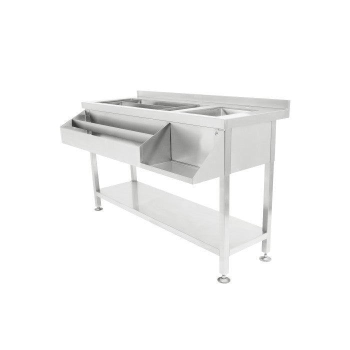 Comptoir de bar 1400 mm et plonge à droite inox Combisteel - vue 2 - Bar Comptoir pro CHR - Cuistéo