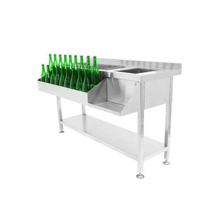 Comptoir de bar 1400 mm et plonge à droite inox Combisteel - Bar Comptoir professionnel CHR - matériel cuisine pro - Cuistéo