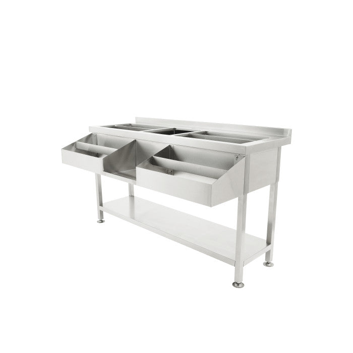 Comptoir de bar 1600 mm avec évier central - Combisteel