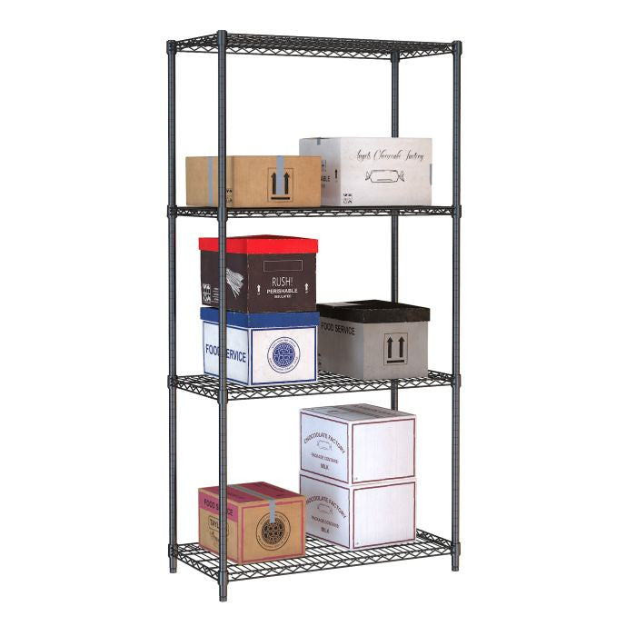 Etagère démontable noire 4 niveaux 900 mm - Combisteel