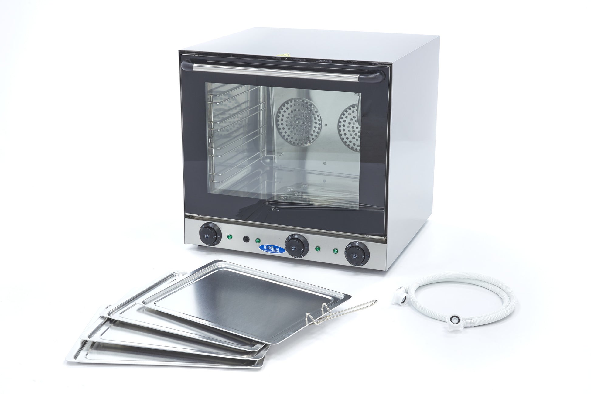 Four à Convection et Vapeur 4 Plaques - Minuterie 120 min - Gril & Cuisson Professionnel 600x600x580 mm 2670 W Maxima - vue 3 - Four mixte pro CHR - Cuistéo
