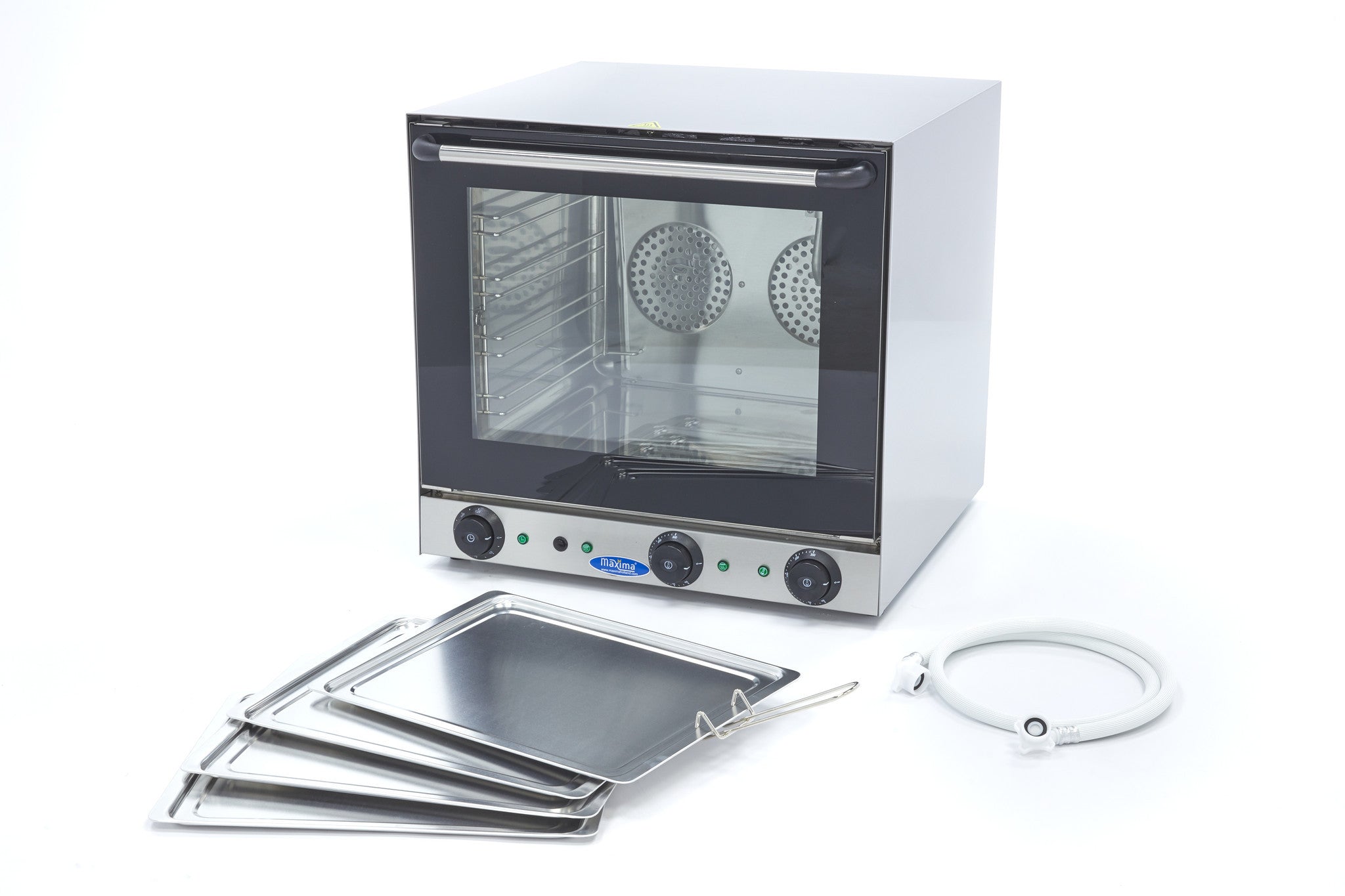 Four à Convection et Vapeur 4 Plaques - Minuterie 120 min - Gril & Cuisson Professionnel 600x600x580 mm 2670 W Maxima - vue 3 - Four mixte pro CHR - Cuistéo