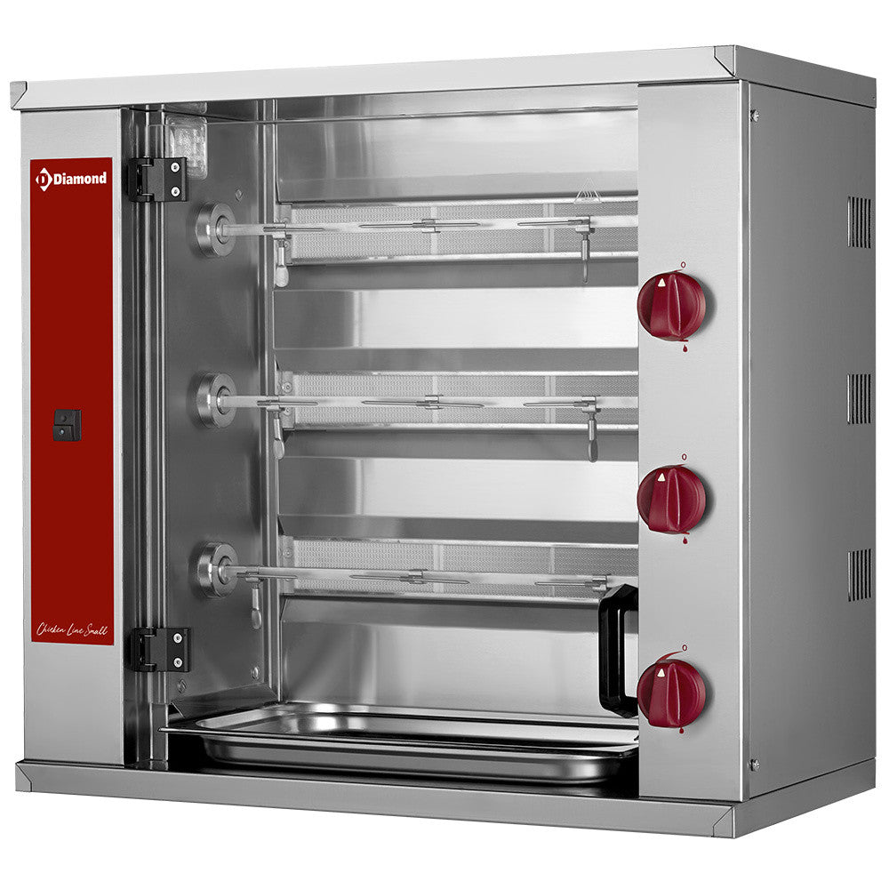 Rôtissoire à poulets à gaz 3 x 3 poulets - Diamond