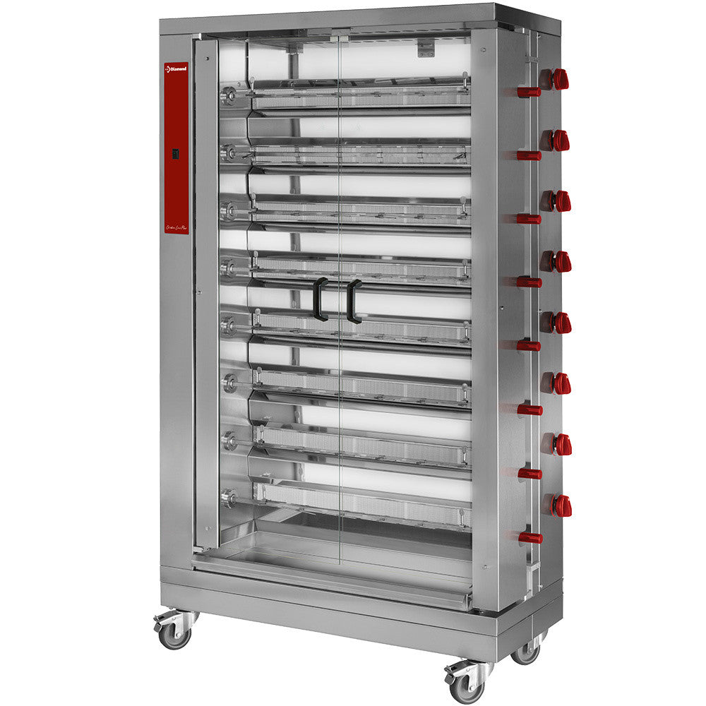 Rôtissoire à gaz 8 x 6 poulets - Diamond