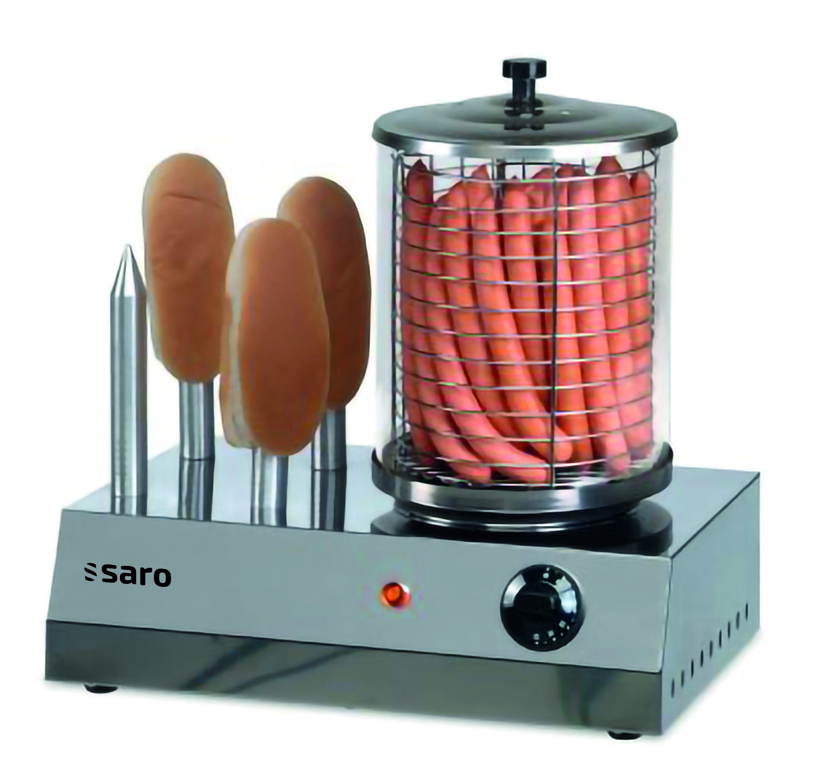 Chauffe hot-dogs - Verre - 4 barres - 1kW Saro - Appareil hot-dog professionnel CHR - matériel cuisine pro - Cuistéo