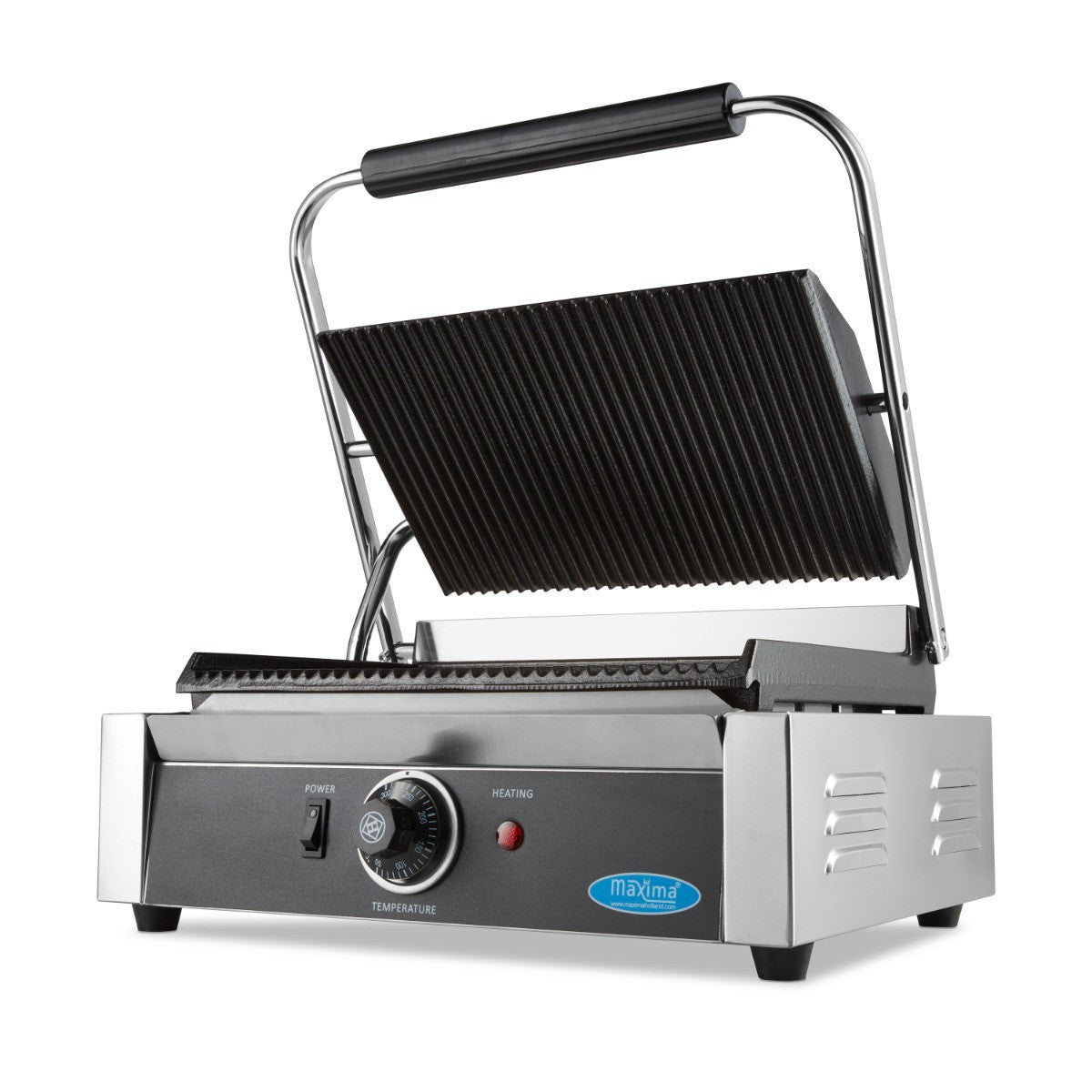 Grill Rainurée - Plaque Simple - 33,5cm 2200 W Maxima - Grill panini professionnel CHR - matériel cuisine pro - Cuistéo