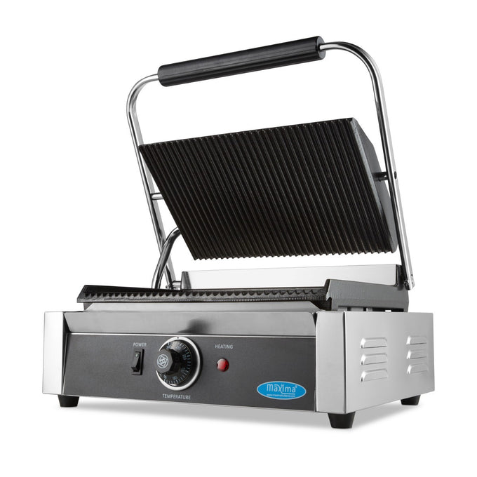 Grill Rainurée - Plaque Simple - 33,5cm 2200 W Maxima - Grill panini professionnel CHR - matériel cuisine pro - Cuistéo