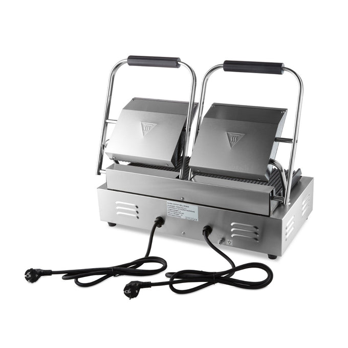 Grill Contact - Rainuré - Double Plaque de Grill - 2 x 22cm 1800 W Maxima - vue 7 - Grill panini pro CHR - Cuistéo