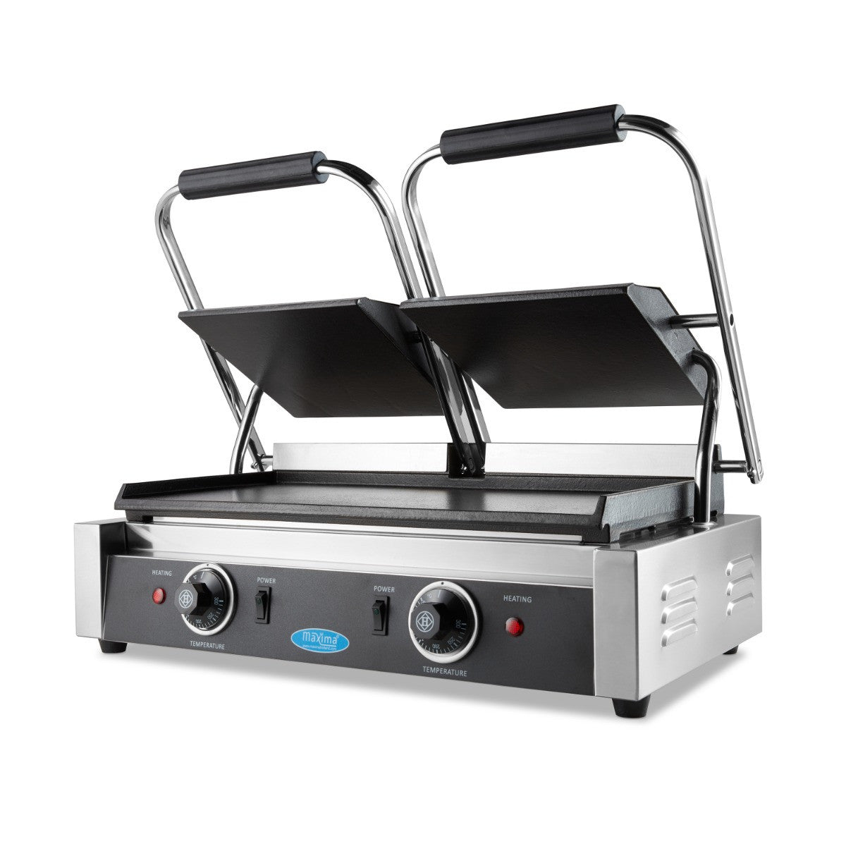 Grill contact - Lisse - Double plaque de grill - 2 x 22cm 1800 W Maxima - Grill panini professionnel CHR - matériel cuisine pro - Cuistéo