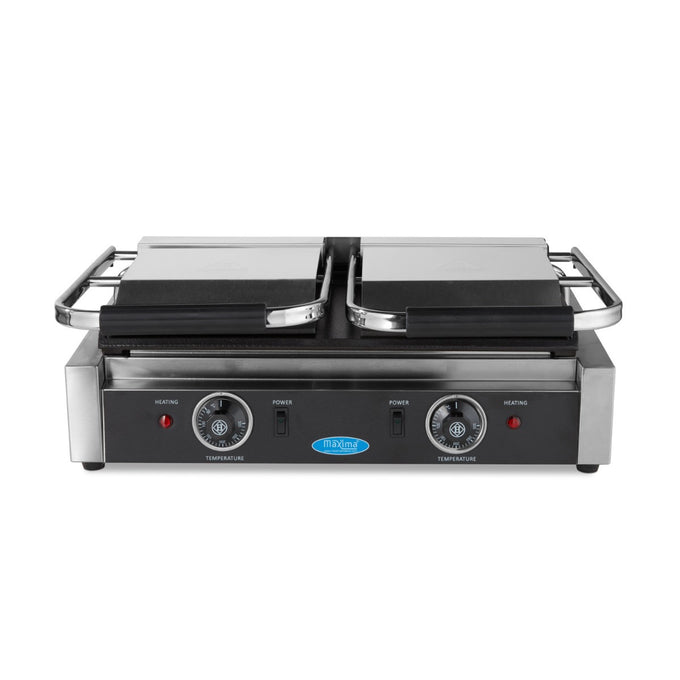 Grill contact - Lisse - Double plaque de grill - 2 x 22cm 1800 W Maxima - vue 3 - Grill panini pro CHR - Cuistéo
