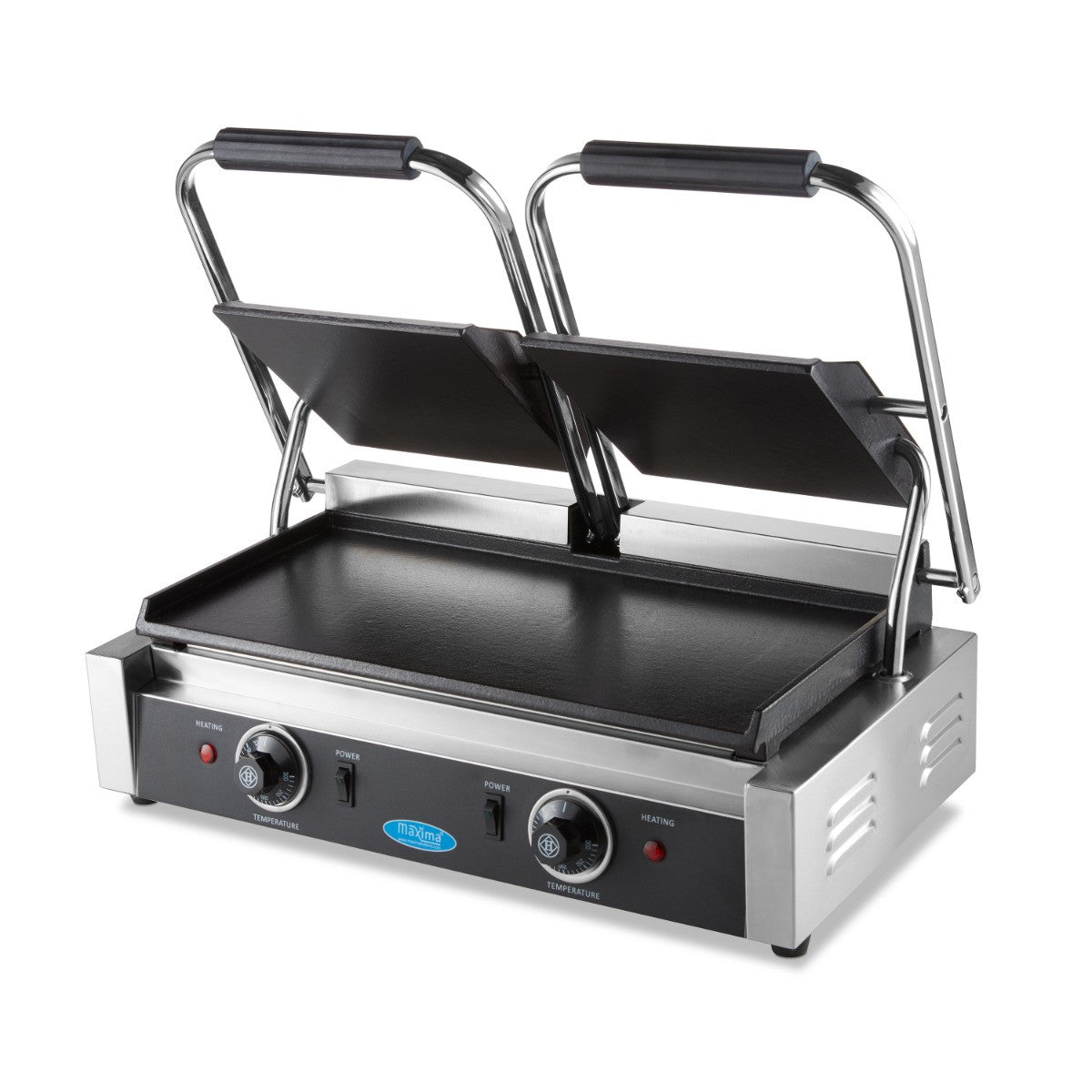 Grill contact - Lisse - Double plaque de grill - 2 x 22cm 1800 W Maxima - vue 4 - Grill panini pro CHR - Cuistéo