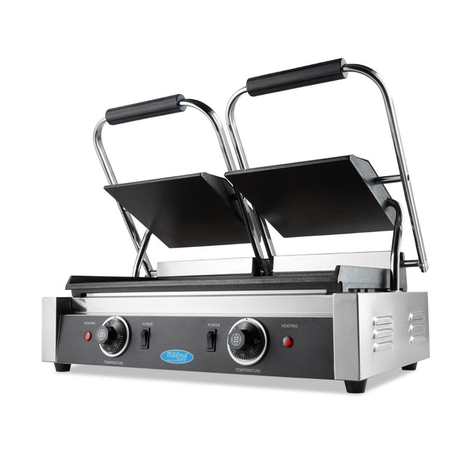 Grill contact - Lisse - Double plaque de grill - 2 x 22cm 1800 W Maxima - vue 5 - Grill panini pro CHR - Cuistéo