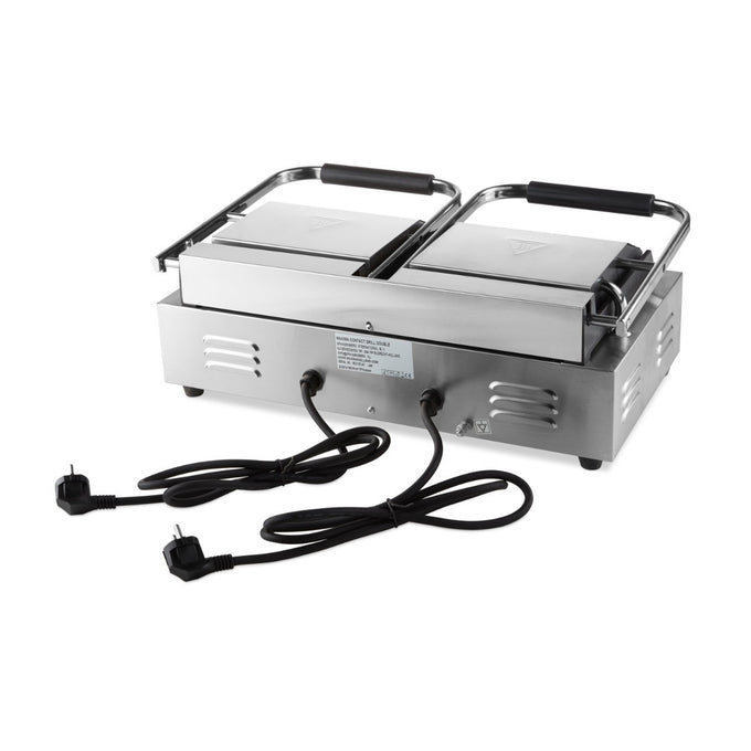 Grill contact - Lisse - Double plaque de grill - 2 x 22cm 1800 W Maxima - vue 9 - Grill panini pro CHR - Cuistéo