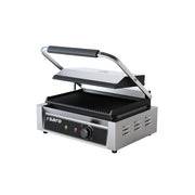 Grill contact - Plaque rainurée - Température +50/+300°C - Bac égouttement amovible 2.2 kW Saro - Grill panini professionnel CHR - matériel cuisine pro - Cuistéo