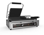 Grill contact double - Température +50/+300°C - Plaque sup nervurée/inf lisse Saro - Grill panini professionnel CHR - matériel cuisine pro - Cuistéo