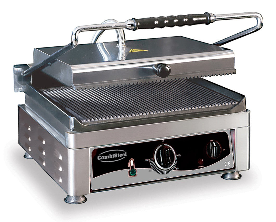 Grill de contact 500 mm plaque nervurée 3 kW Combisteel - Grill panini professionnel CHR - matériel cuisine pro - Cuistéo