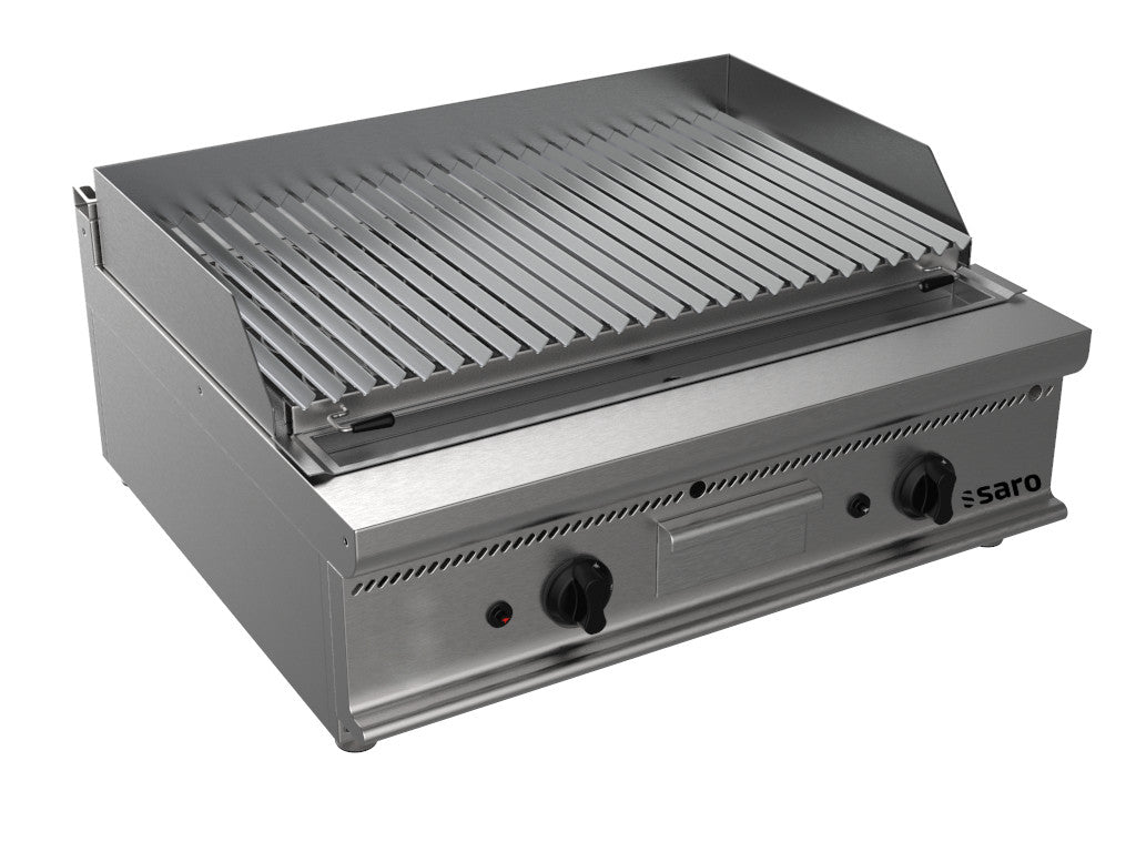 Grill pierre de lave - Gaz - 16 kW - 800mm - E7/BS2BB Saro - Grill pierre de lave professionnel CHR - matériel cuisine pro - Cuistéo