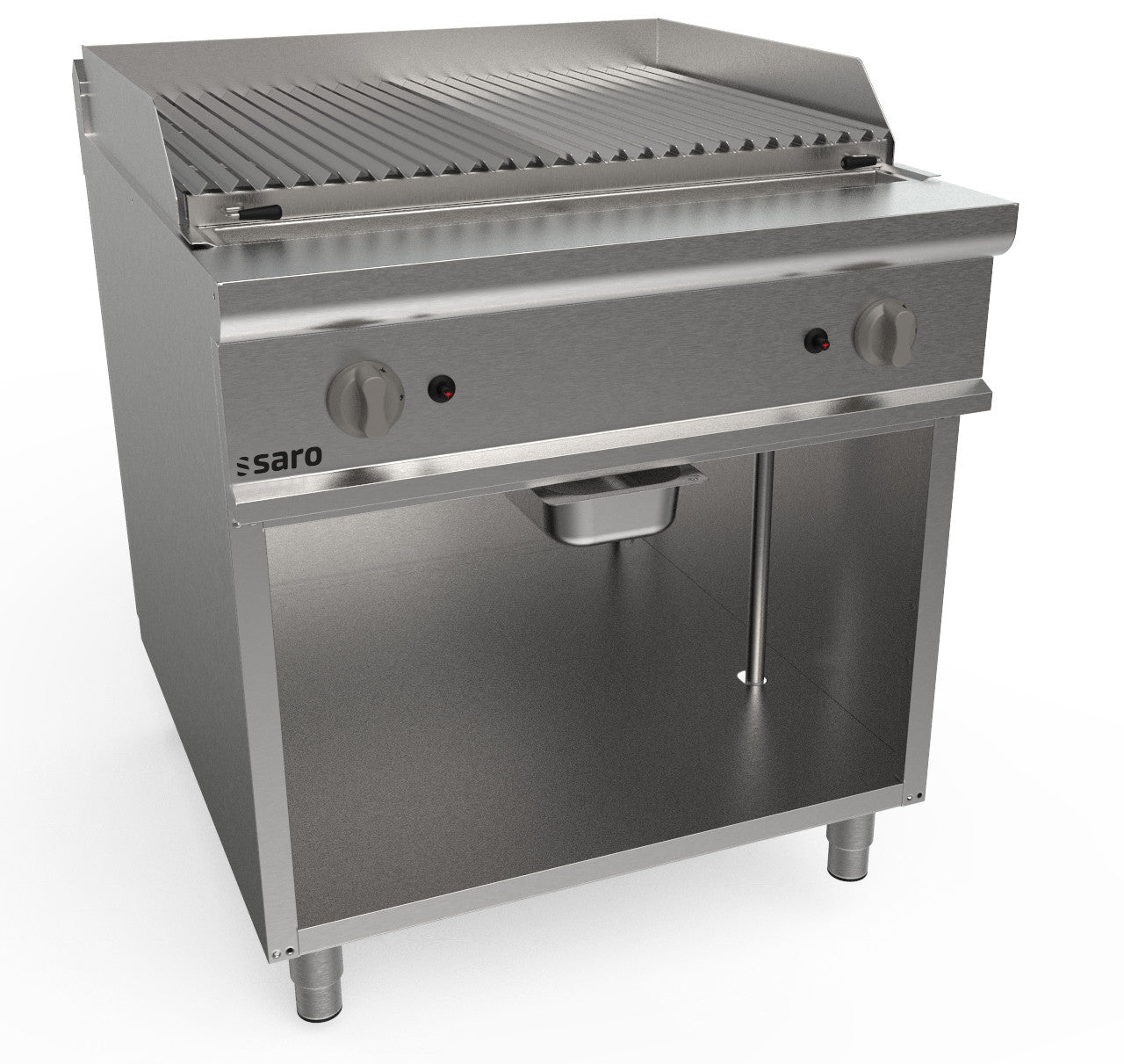 Grill pierre de lave - Gaz - 22 kW - Support ouvert - 800mm - LQ/BS2BA Saro - Grill pierre de lave professionnel CHR - matériel cuisine pro - Cuistéo