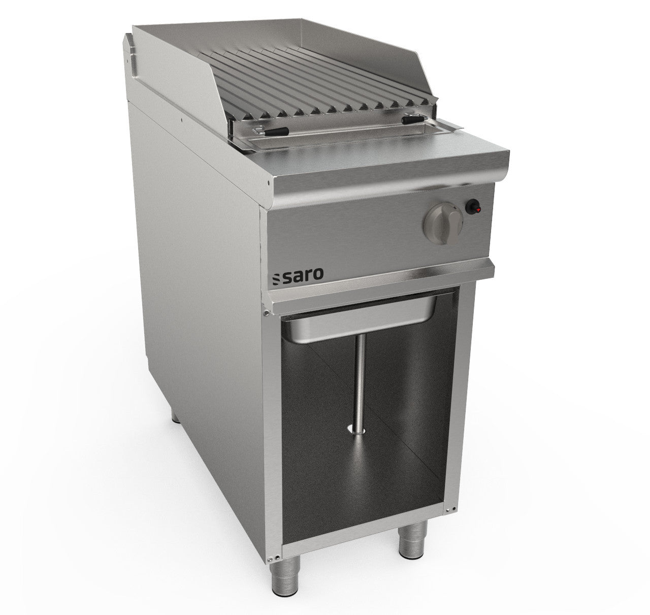Grill pierre de lave - Gaz - 11 kW - Support ouvert - 400mm - LQ/BS1BA Saro - Grill pierre de lave professionnel CHR - matériel cuisine pro - Cuistéo