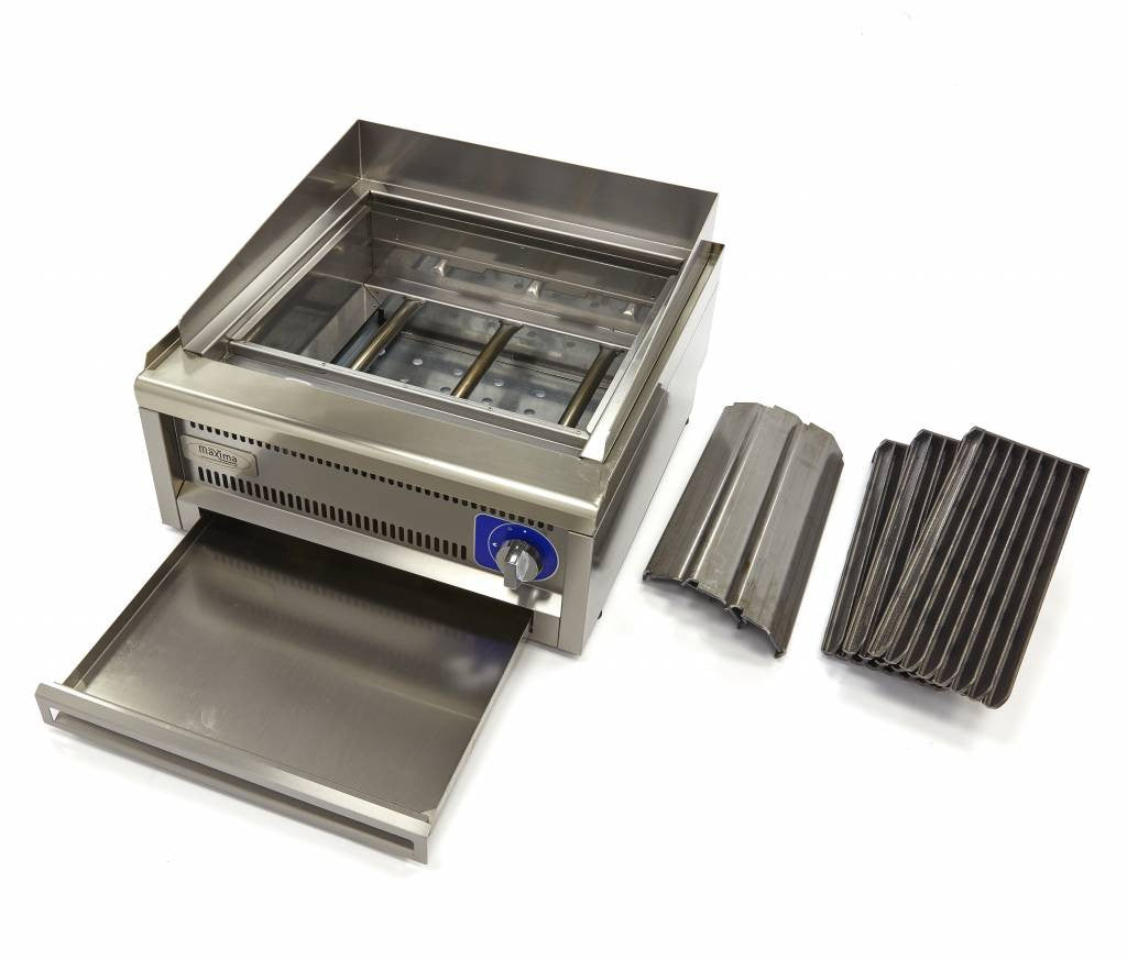 Grill professionnel - Double unité - 60 cm de profondeur - Gaz 9.0 kW Maxima - vue 3 - Grill pierre de lave pro CHR - Cuistéo