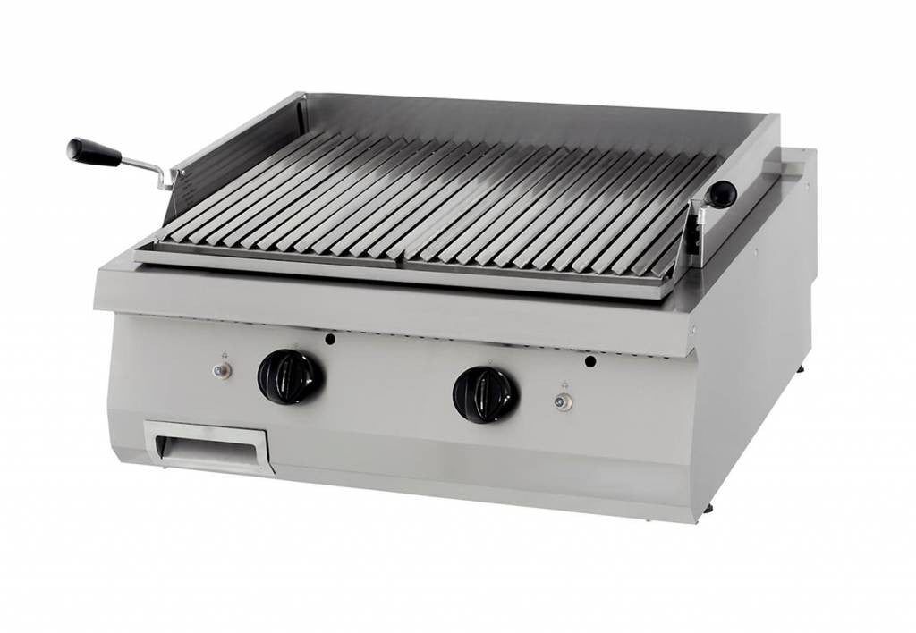 Grill en pierre de lave - Double unité - Gaz 1.5 L 2 kW Maxima - Grill pierre de lave professionnel CHR - matériel cuisine pro - Cuistéo