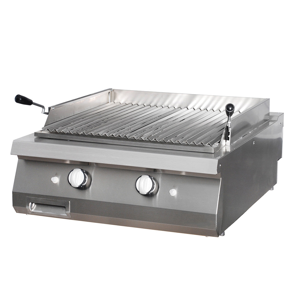 Grill en pierre de lave - Double unité - Profondeur de 90 cm - Gaz 20.0 kW Maxima - Grill pierre de lave professionnel CHR - matériel cuisine pro - Cuistéo