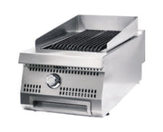 Grill à Charbon de Bois 1 Zone - Unité Simple - 90cm de Profondeur - Gaz 8.0 kW Maxima - Grill pierre de lave professionnel CHR - matériel cuisine pro - Cuistéo