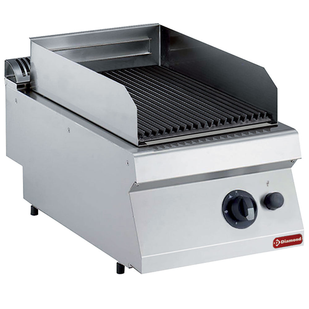 Grill pierre de lave gaz - grille fonte - Diamond