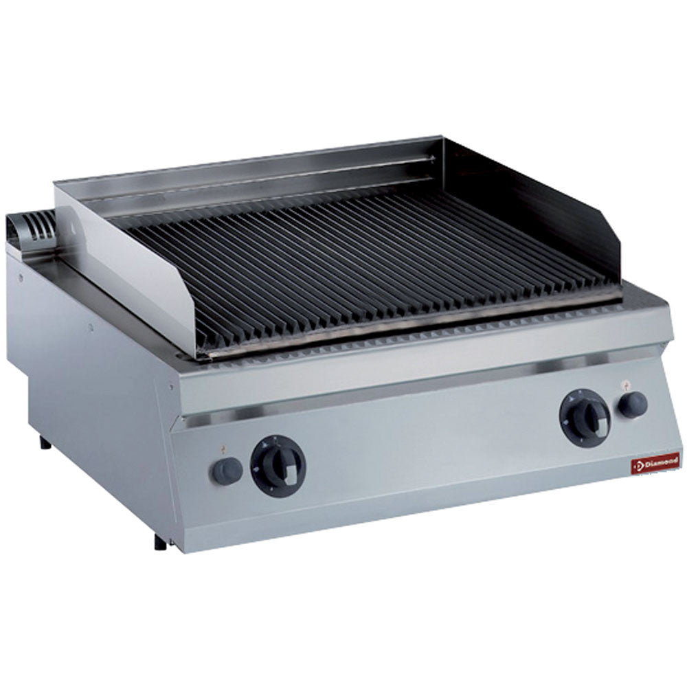 Grill fonte à pierre de lave gaz - 2modules - Diamond