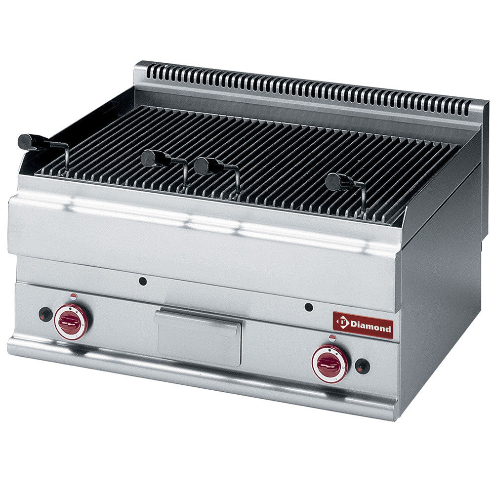 Grill pierre de lave gaz grille fonte - Diamond
