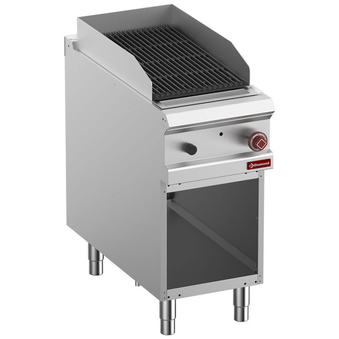Grill pierre de lave 2 faces fonte - armoire GN1/1 - Diamond