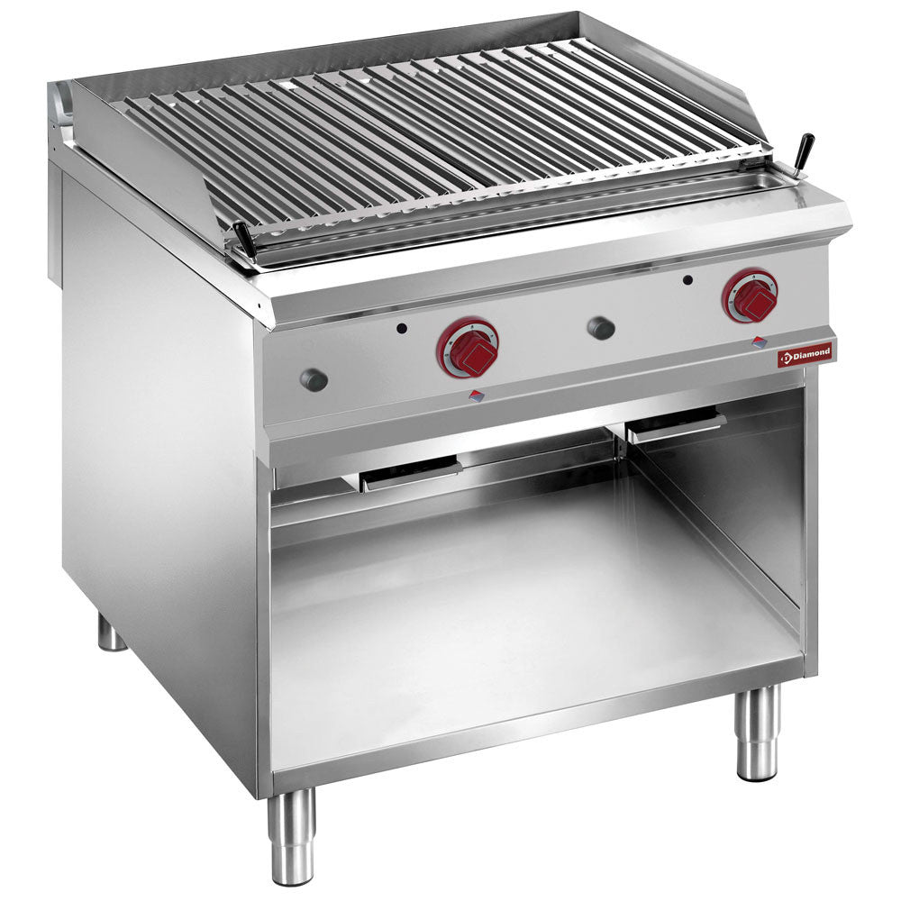 Grill pierre de lave 2 faces inox- armoire GN2/1 - Diamond