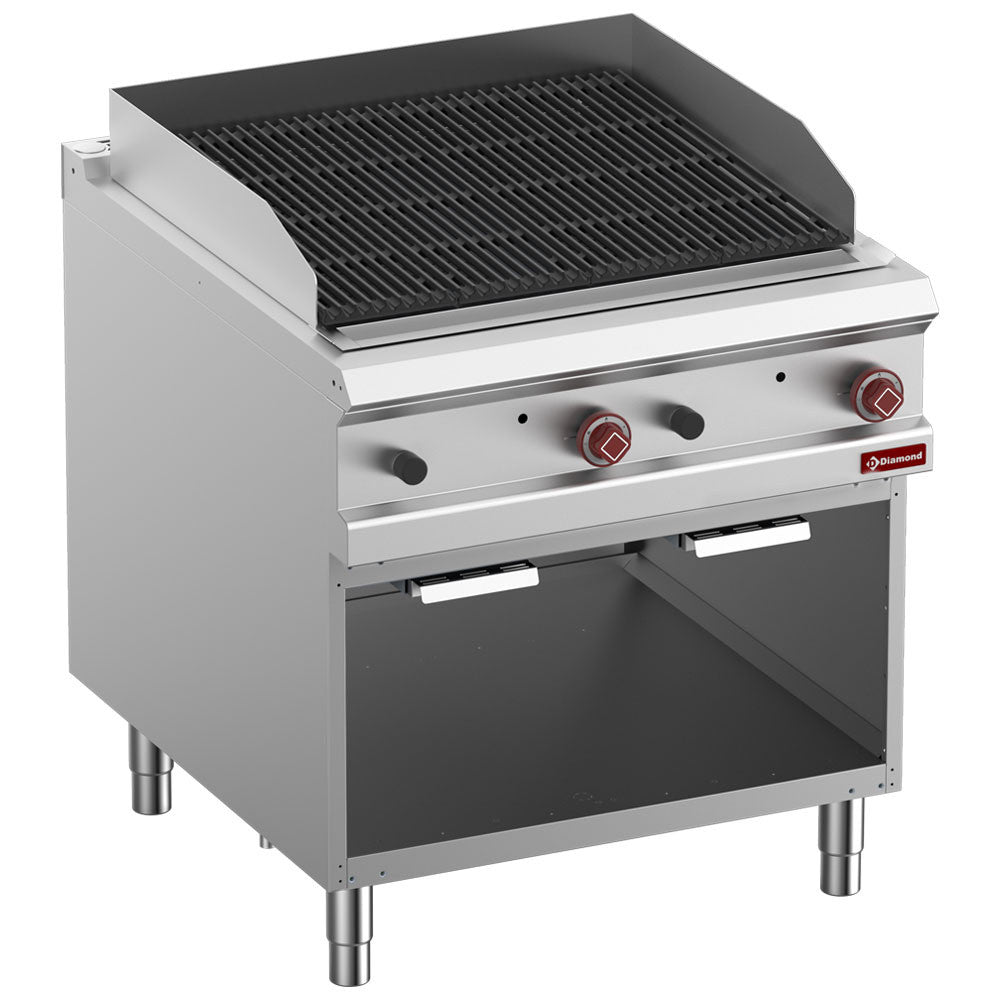 Grill pierre de lave 2 faces fonte - armoire GN2/1 - Diamond