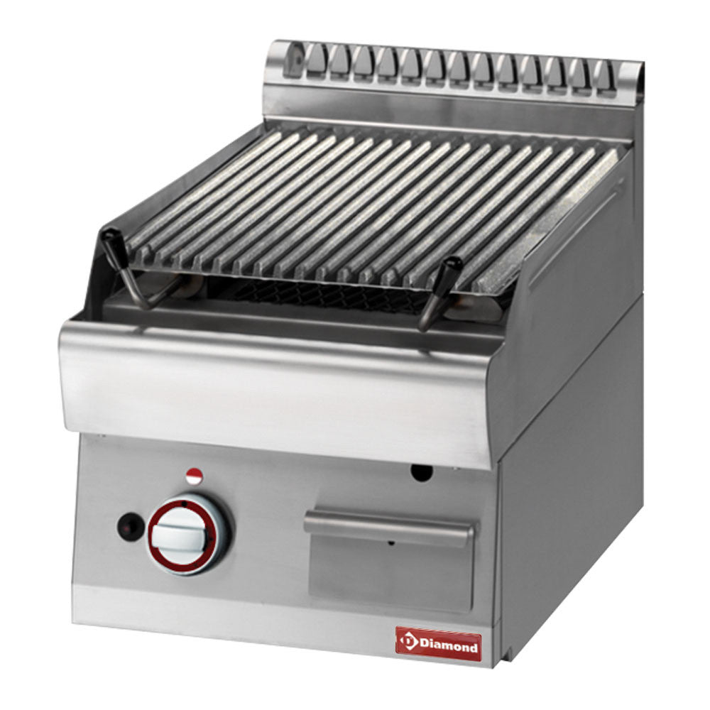 Grill pierre de lave 1 / 2 module grille en fonte - Diamond