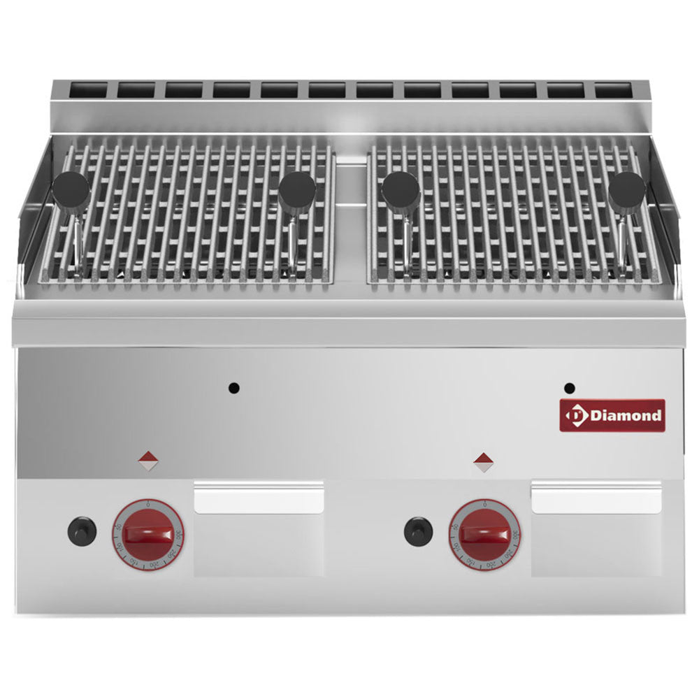 Grill gaz pierre de lave grille en fonte - Diamond