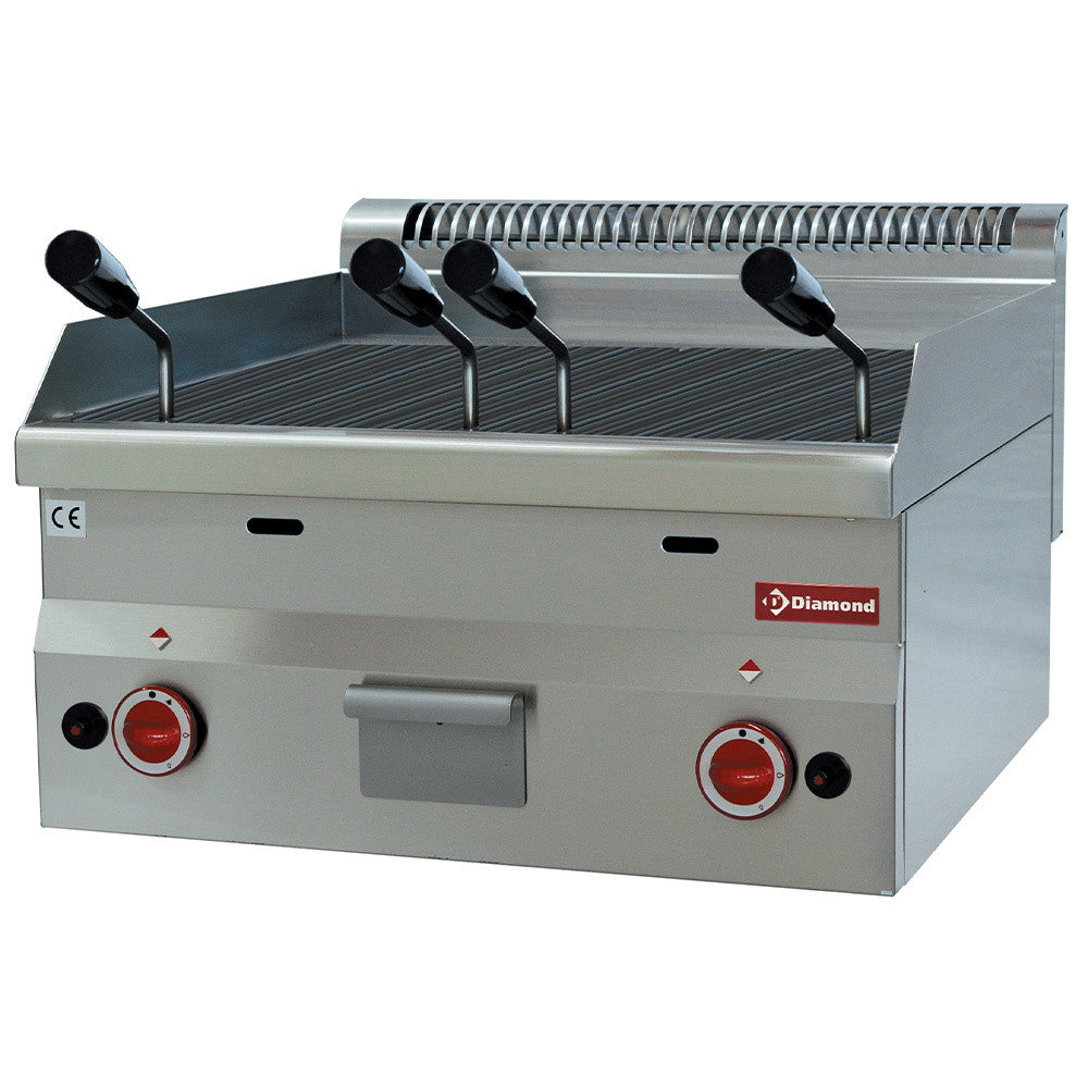 Grill gaz pierre de lave - grille fonte - Diamond