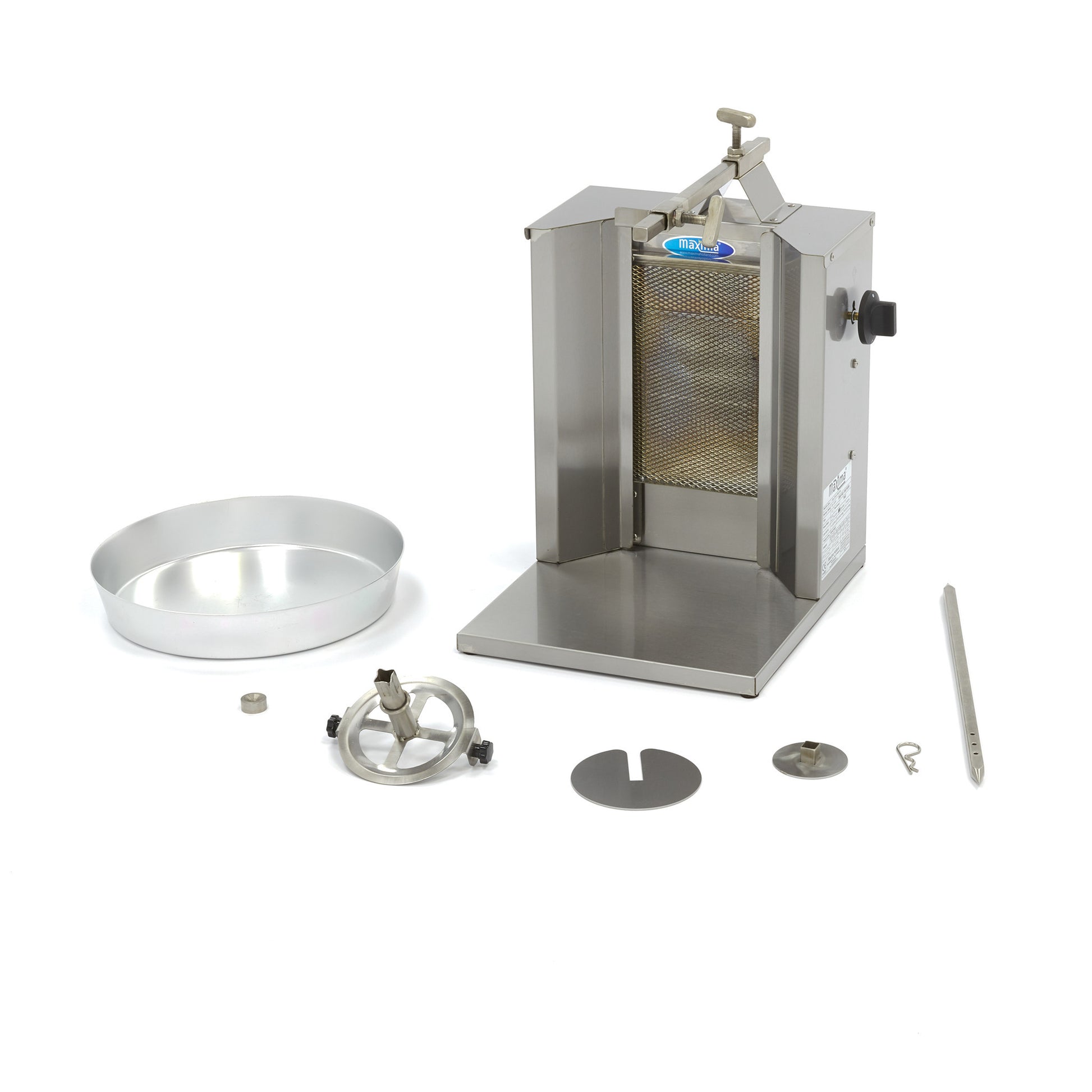 Machine à kebab - Gaz - 10kg de viande - Brûleur réglable L. 370 mm 10 L 3.32 kW Maxima - vue 2 - Doner kebab pro CHR - Cuistéo