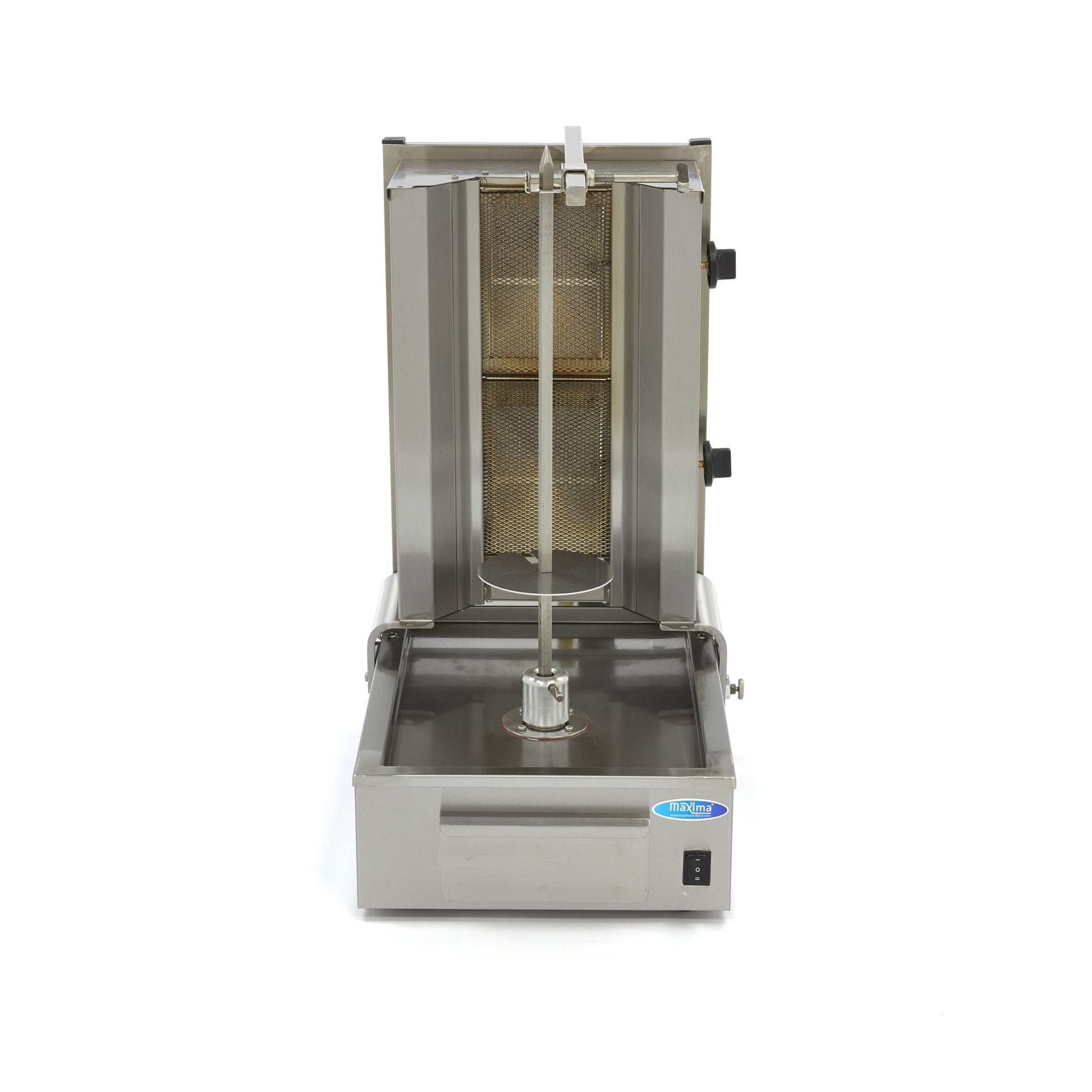 Broche à kebab - 2 brûleurs - 20kg de viande - Gaz L. 450 mm 20 L 6.64 kW Maxima - vue 3 - Doner kebab pro CHR - Cuistéo