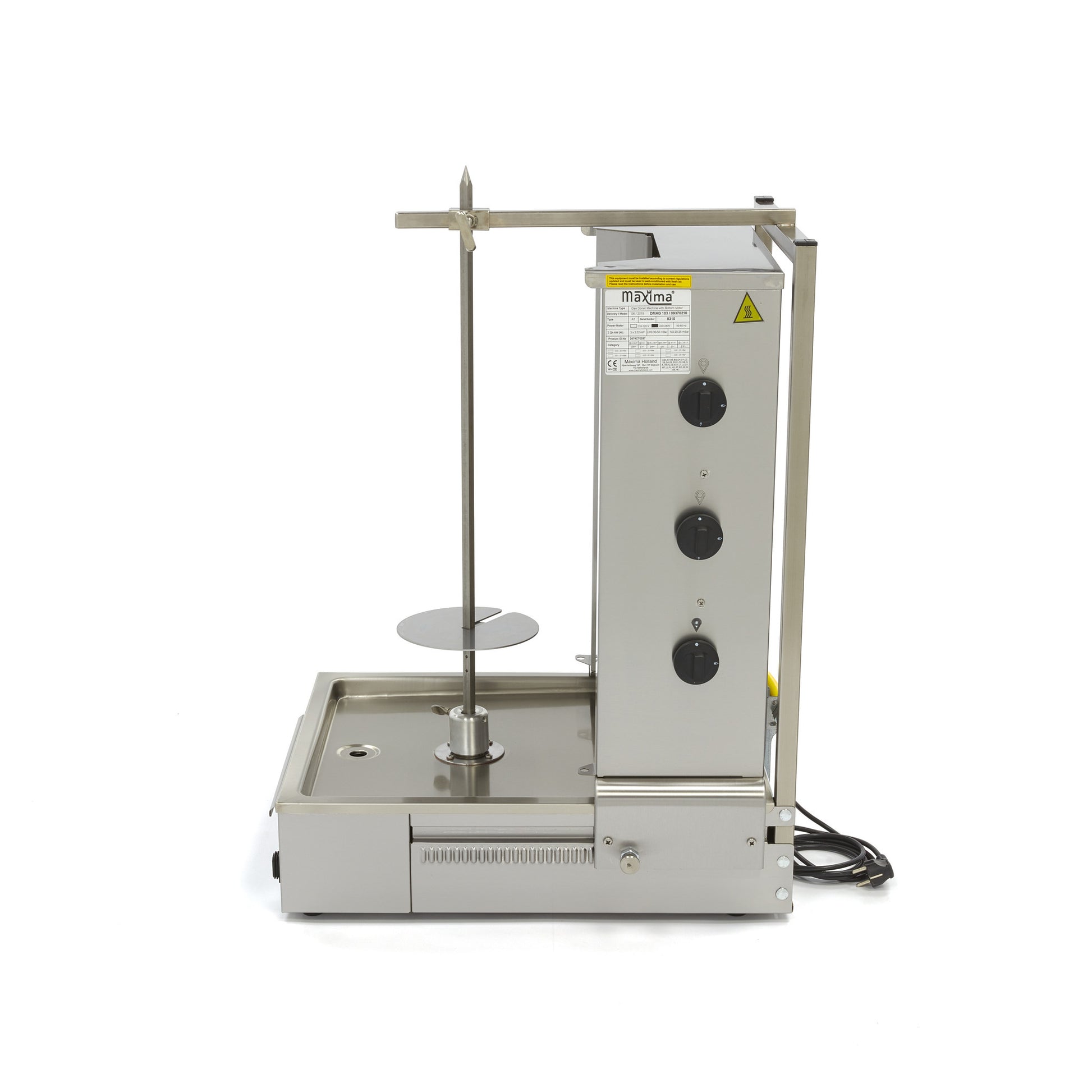 Broche à kebab - 3 brûleurs - 40 kg de viande - Gaz L. 570 mm 40 L 9.96 kW Maxima - vue 4 - Doner kebab pro CHR - Cuistéo