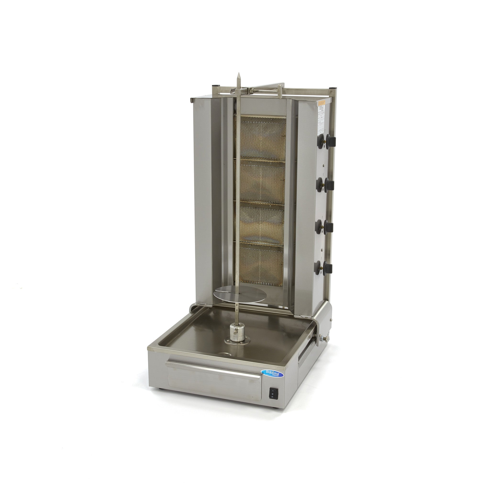 Broche à kebab - 4 brûleurs - 70kg de viande - Gaz L. 730 mm 70 L 13.28 kW Maxima - Doner kebab professionnel CHR - matériel cuisine pro - Cuistéo